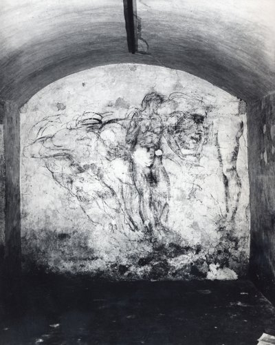 Wall drawing of figures, c.1530 by Michelangelo Buonarroti